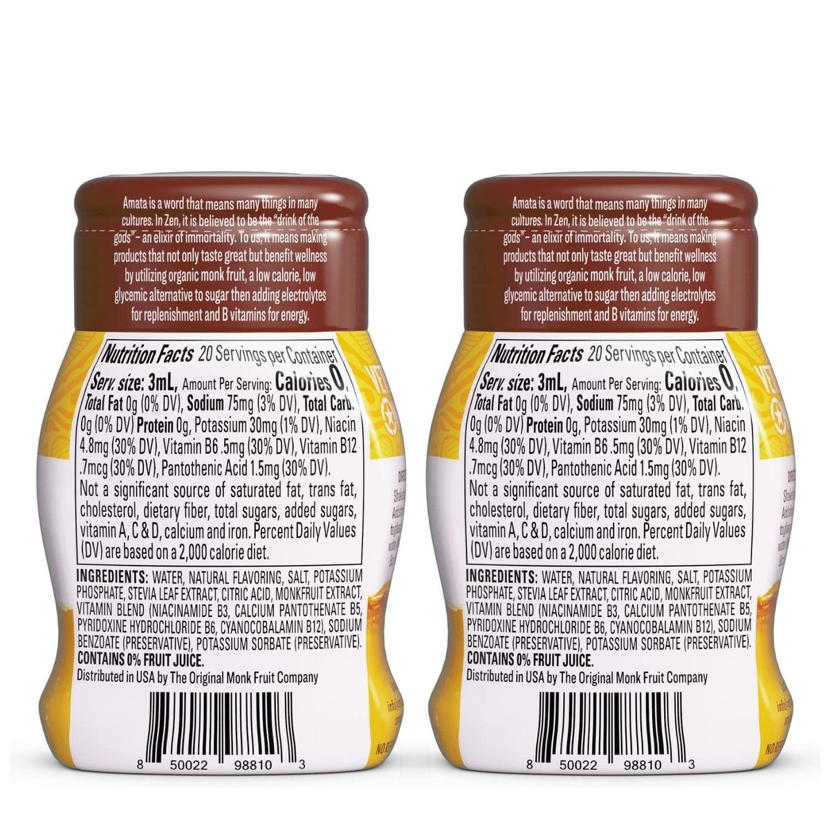 Liquid Hydration Sweetened with Organic Monk Fruit & Stevia, Zero Calories, Low Carb, No Sugar, Vegan, Classic Variety (80 Servings, Pack of 4) D46236