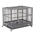 42 inch Metal Dog Cage Crate Kennel with Tray H291827