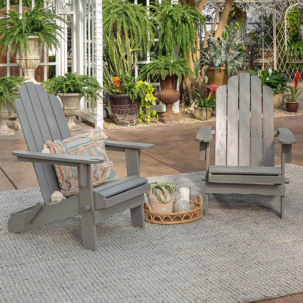 Grey Wash Acacia Wood Adirondack Chair Q345884