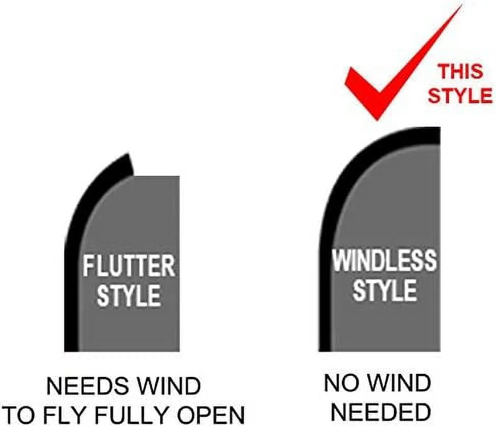 Windless Swooper Flag Feather Banner Sign 3X11.5 Ft Tall M229353