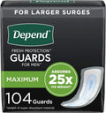Incontinence Guards for Men Maximum Absorbency 104 Count D99525