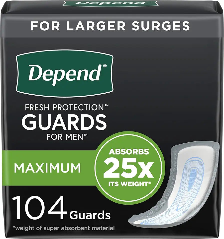 Incontinence Guards for Men Maximum Absorbency 104 Count D99525
