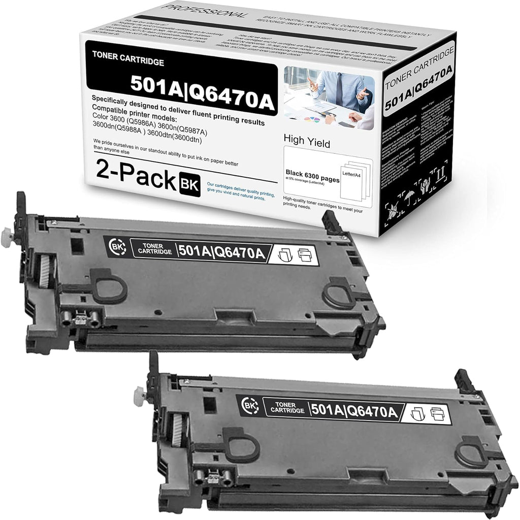 Compatible Remanufactured Toner Cartridge Replacement 2 Pack Black U723