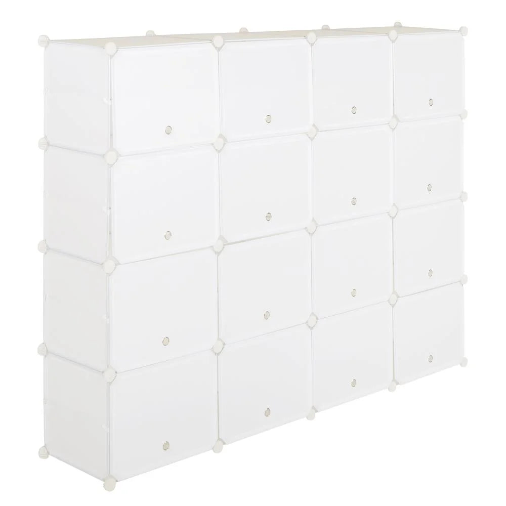 32-Cube 64-Pair 8-Tier White Shoe Storage Cabinet T23476