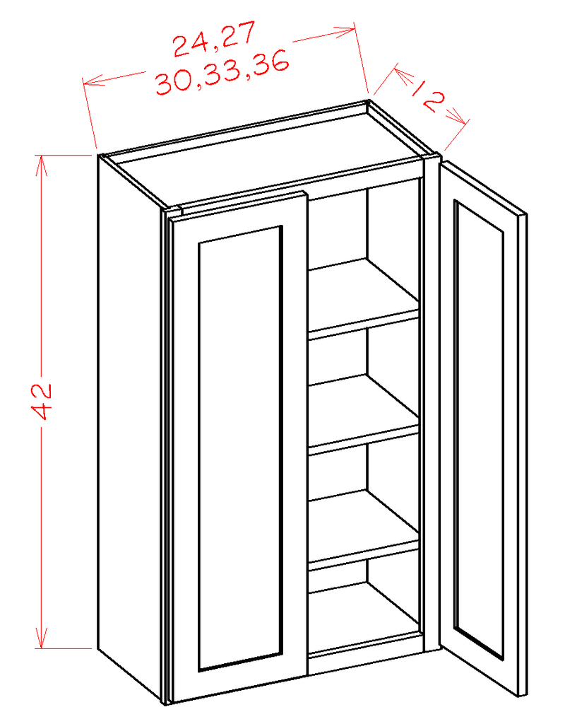 2 Doors 2 Shelves Wall Cabinet High-Density Fiberboard E9389