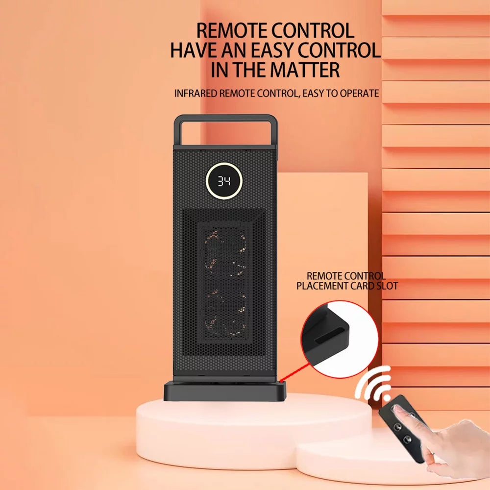 2000W PTC Ceramic Space Heater with 12H Timer and 60° Oscillation A1262