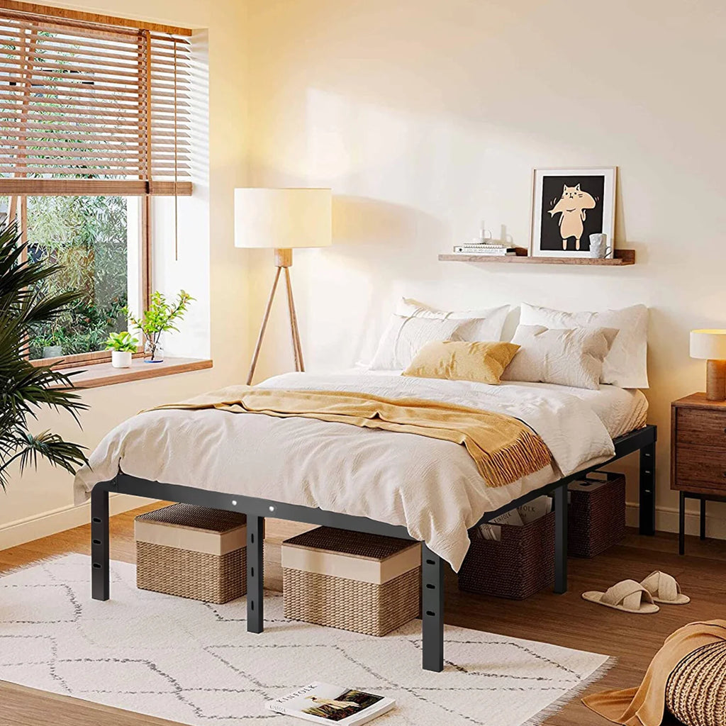 Heavy Duty Steel Slat Queen Bed Frame S8289