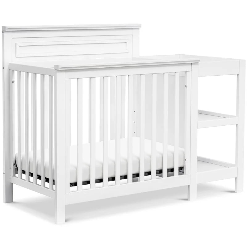 White Wood 4-in-1 Mini Crib & Changer Combo Q99712