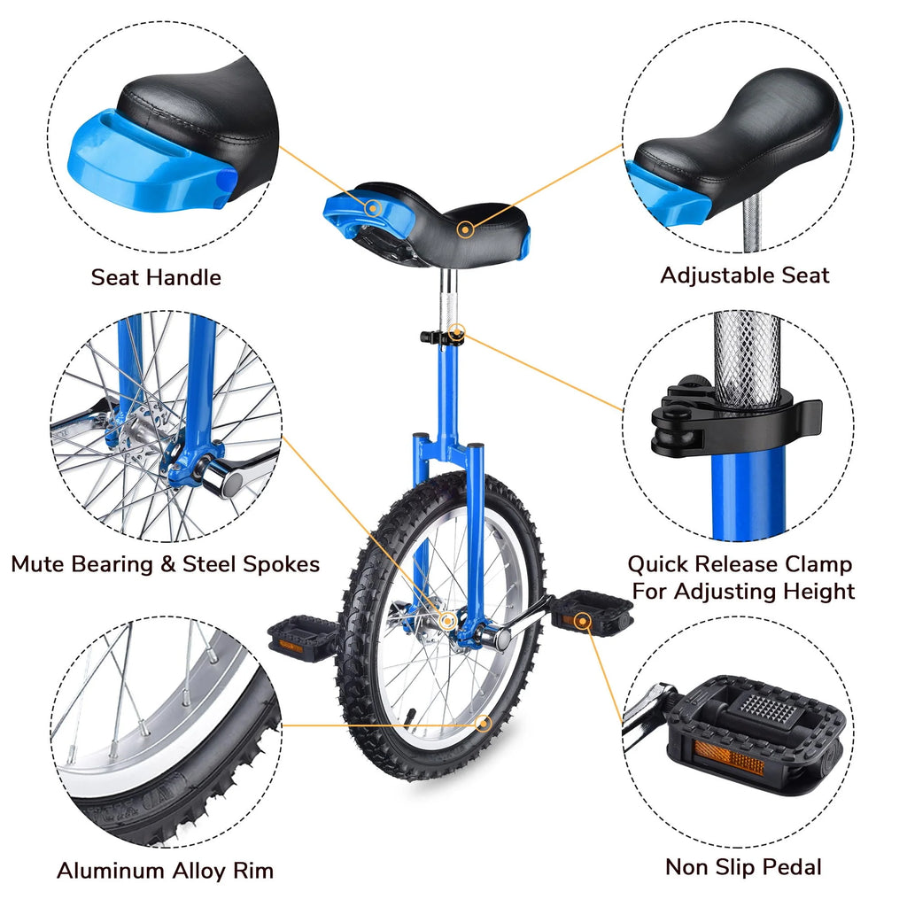 16 In Wheel Outdoor Unicycle Adjustable Seat I487