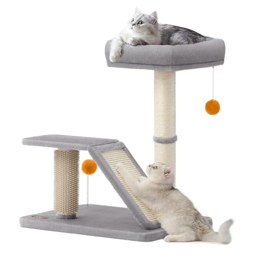 Dark Gray Cat Scratching Post with Bed J585547