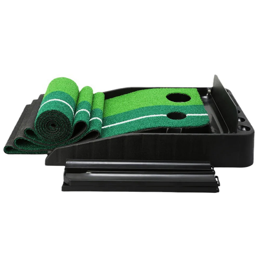 Indoor Golf Putting Green Training Mat with Auto Ball Return Y192437