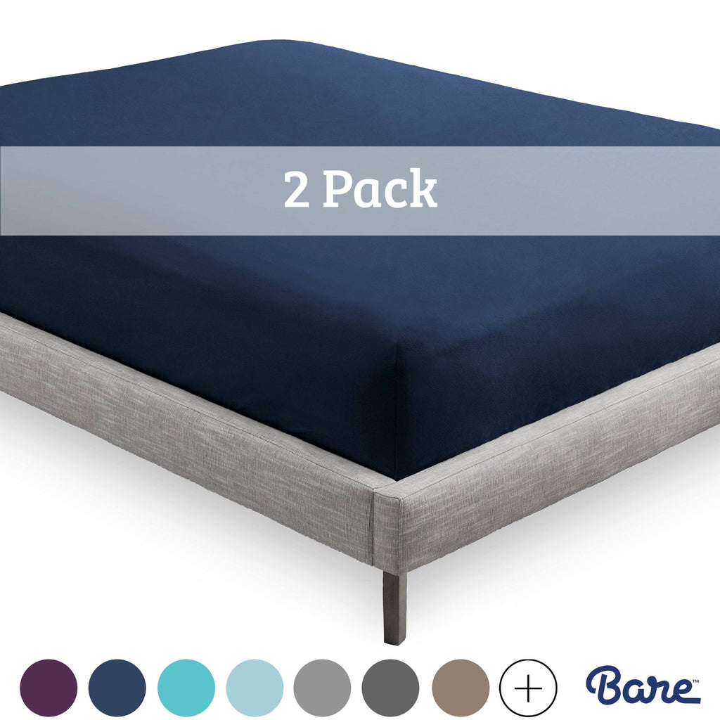 2-Pack Microfiber Fitted Bottom Sheets Deep Pocket California King Light Grey G88586