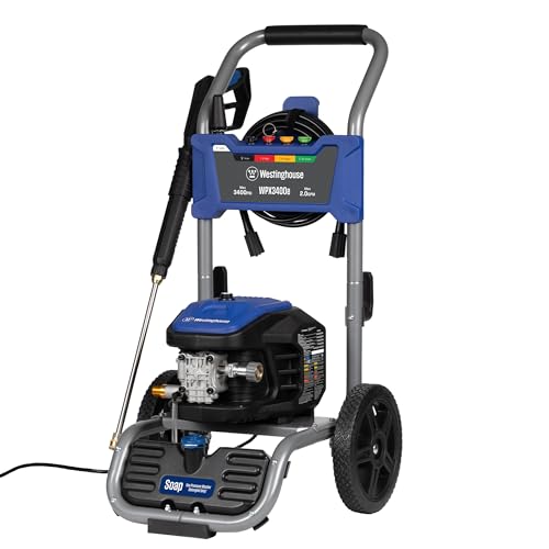 Electric Pressure Washer, 3400 Max PSI, 2.0 Max GPM, Brushless Motor, Onboard Soap Tank, Spray Gun and Wand, 5 Nozzle Set P8421