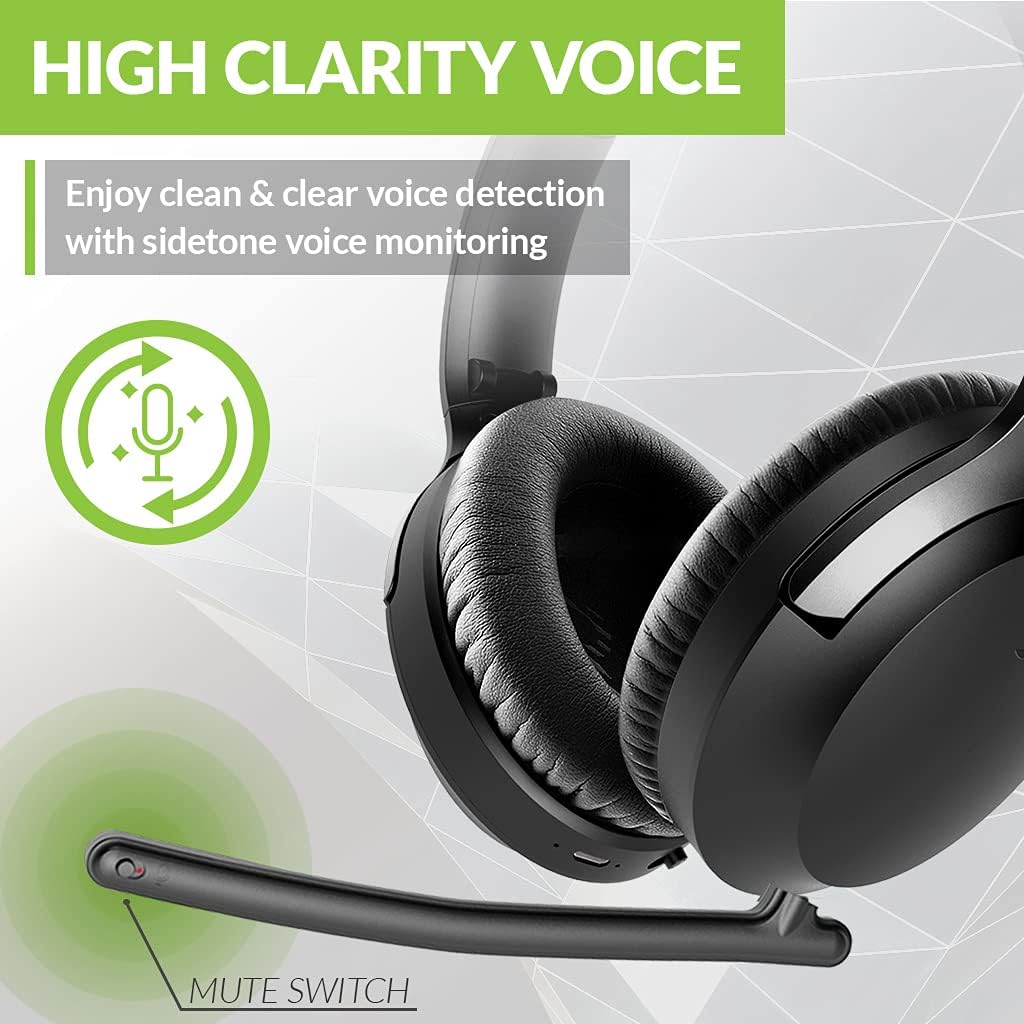 Multipoint Bluetooth Headphones with Detachable Boom Microphone W33437