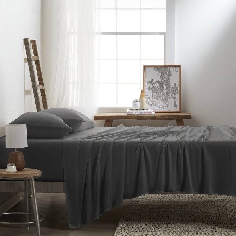 Rayon from Bamboo 4 Piece Bed Sheet Set California King Light Blue G99994