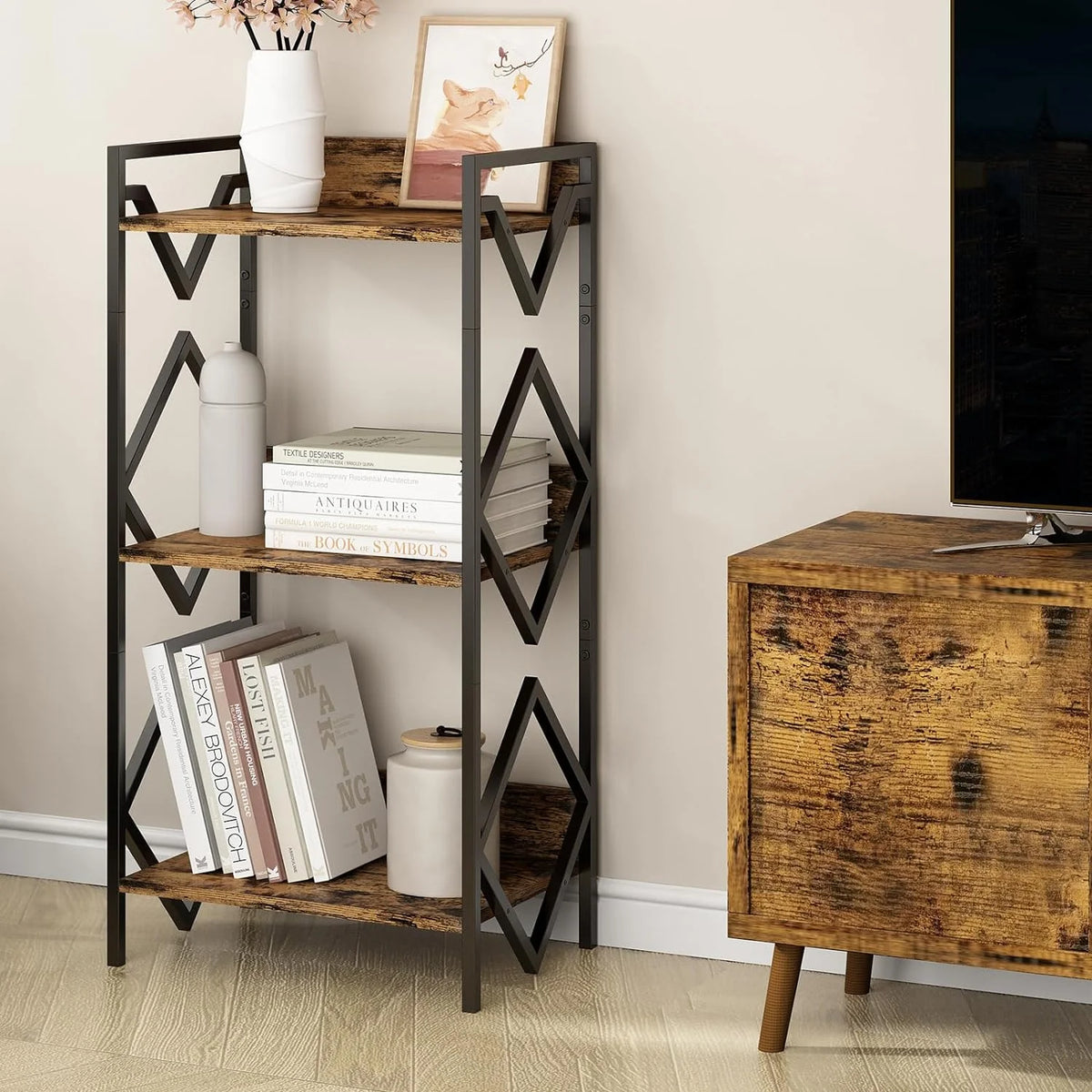 3-Tier Metal Shelf Black N703379
