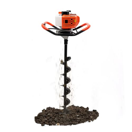 52cc 1700W Gas Powered Auger Post Hole Digger with 3 Drill Bits Y85339