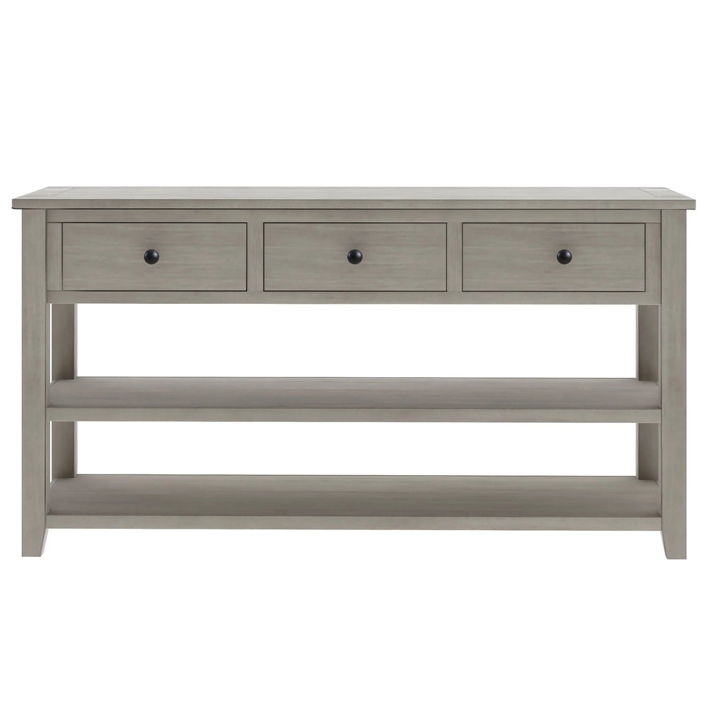 Solid Wood Console Table with Drawers and Shelves U366