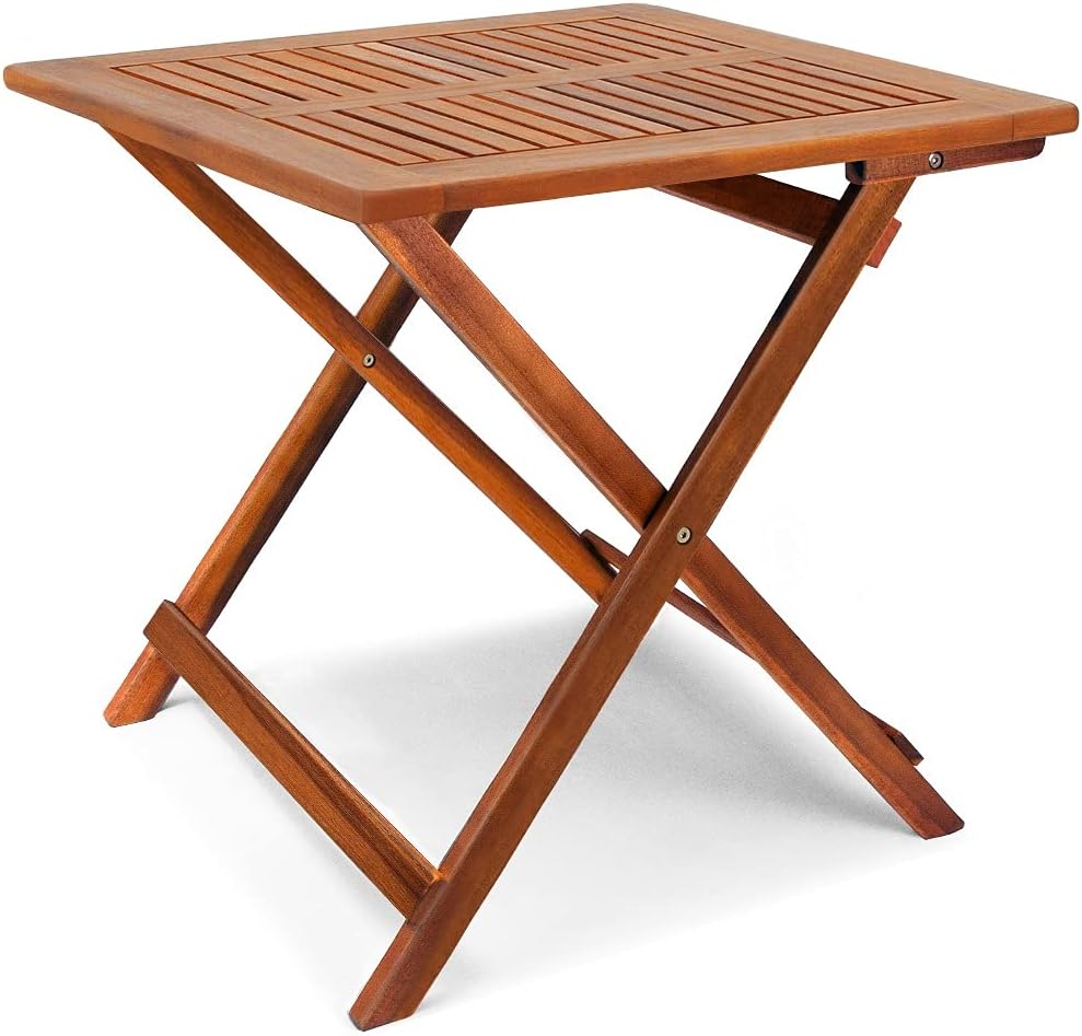 18x18 Inch Acacia Wood Folding Patio Side Table B16066