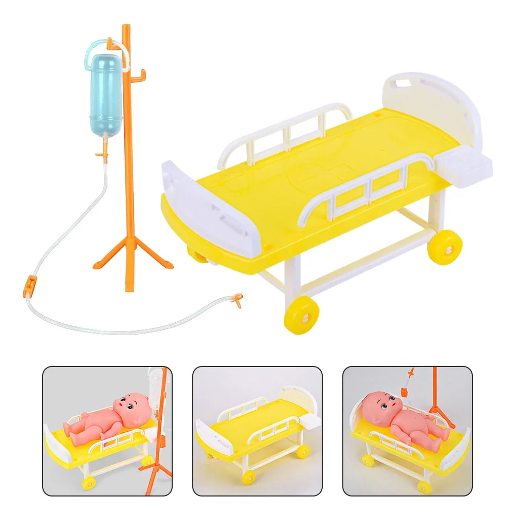 Miniature Dollhouse Bed Furniture Playset U3775