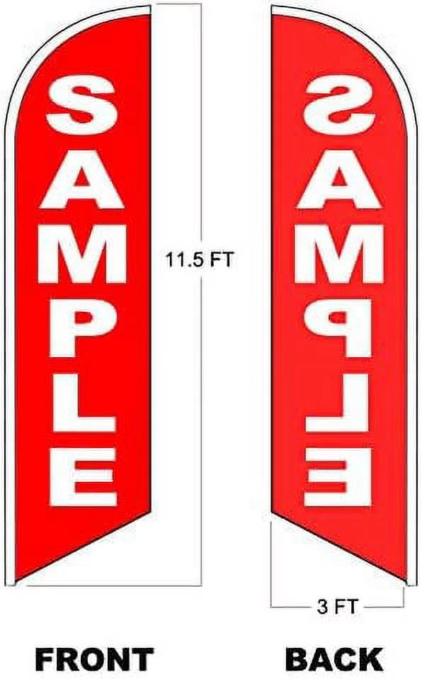 Windless Swooper Flag Feather Banner Sign 3X11.5 Ft Tall M229353