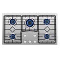 36 Gas Cooktop with 5 Sealed Burners and Cast Iron Grates in Stainless Steel P900