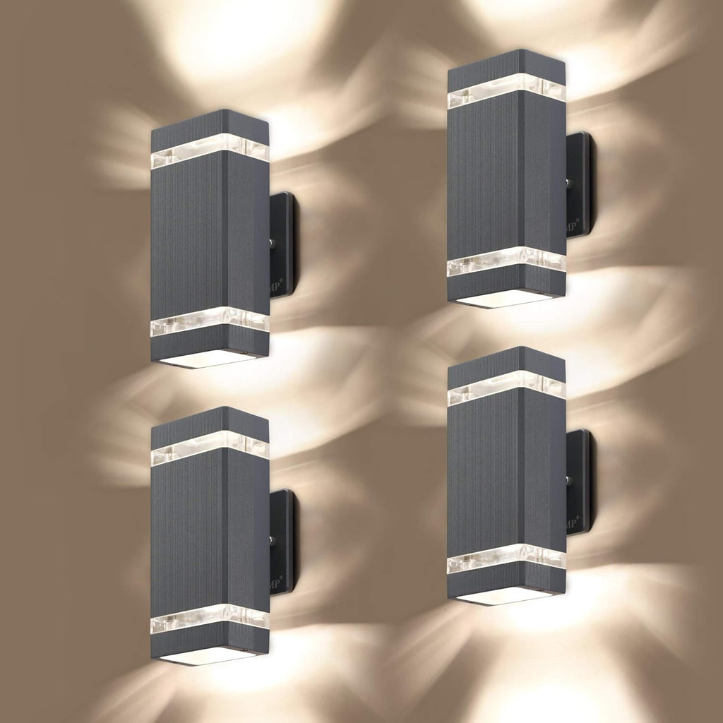 2 Pack LED Square Up and Down Outdoor Wall Light, Aluminum Waterproof, 3000k 5W X774482