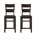 Solid Wood Bar Stool in Brown Set of Two C180