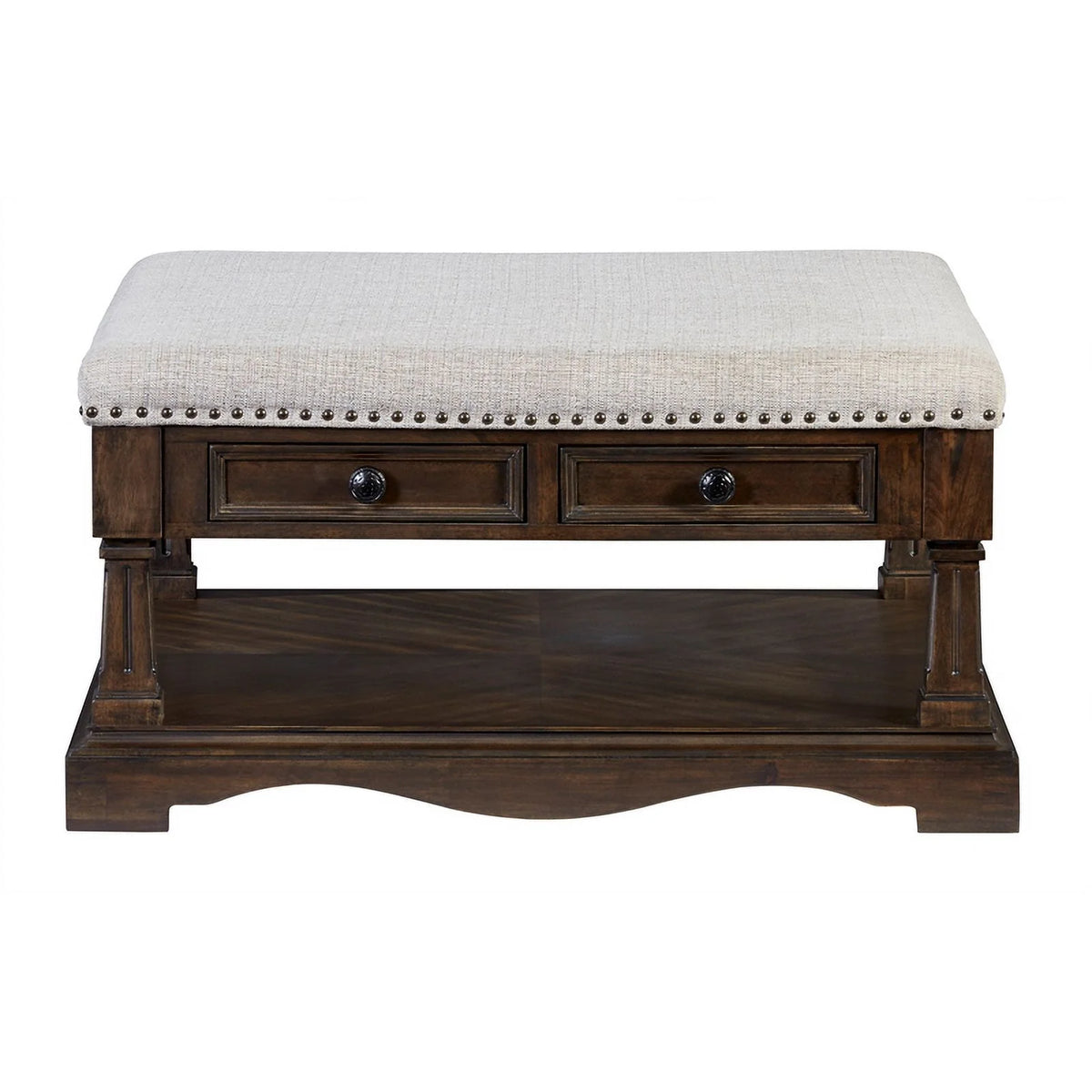 Square Fabric Cocktail Table in Brown G784906
