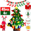 4ft DIY Felt Christmas Tree with Light 45pcs Detachable Ornaments Storage Bag C94402