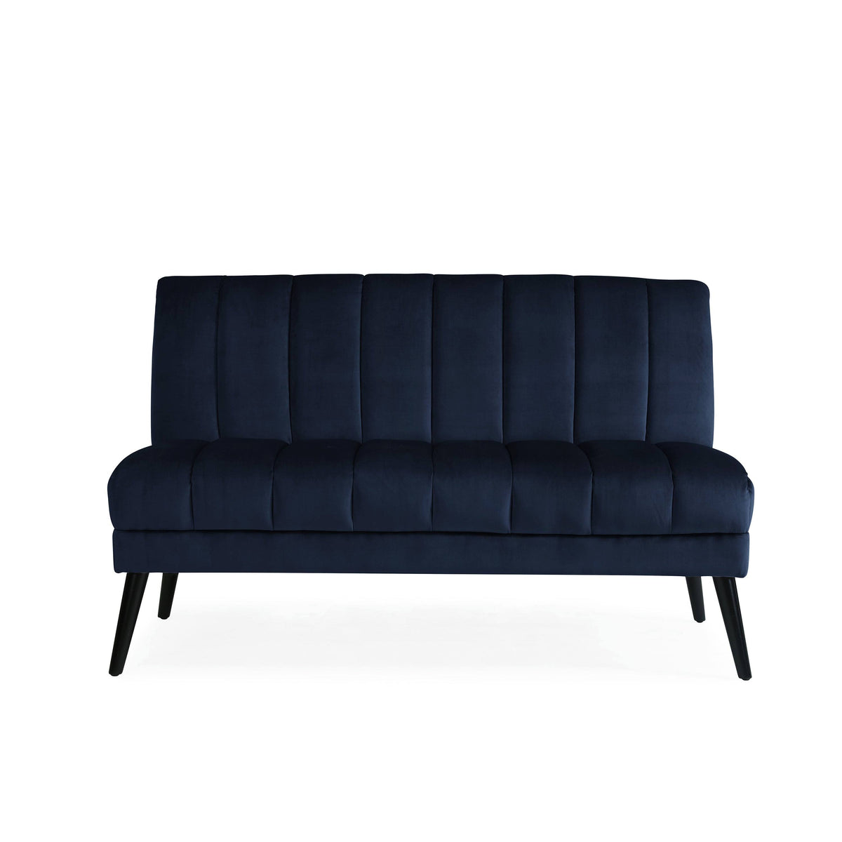 Navy Blue Velvet Armless Loveseat K60952