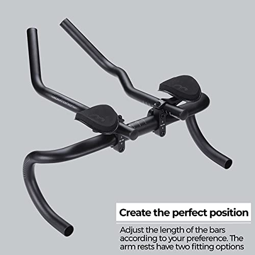 Black 26/31.8 mm Aluminium Two-Piece Tri Bars Bike Handlebar L536110