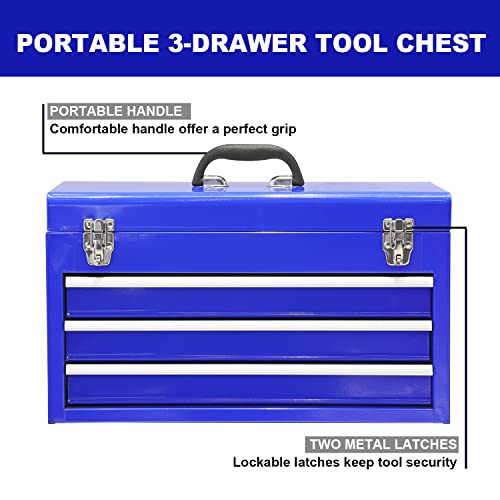 20" 3 Drawer Steel Tool Box Y665