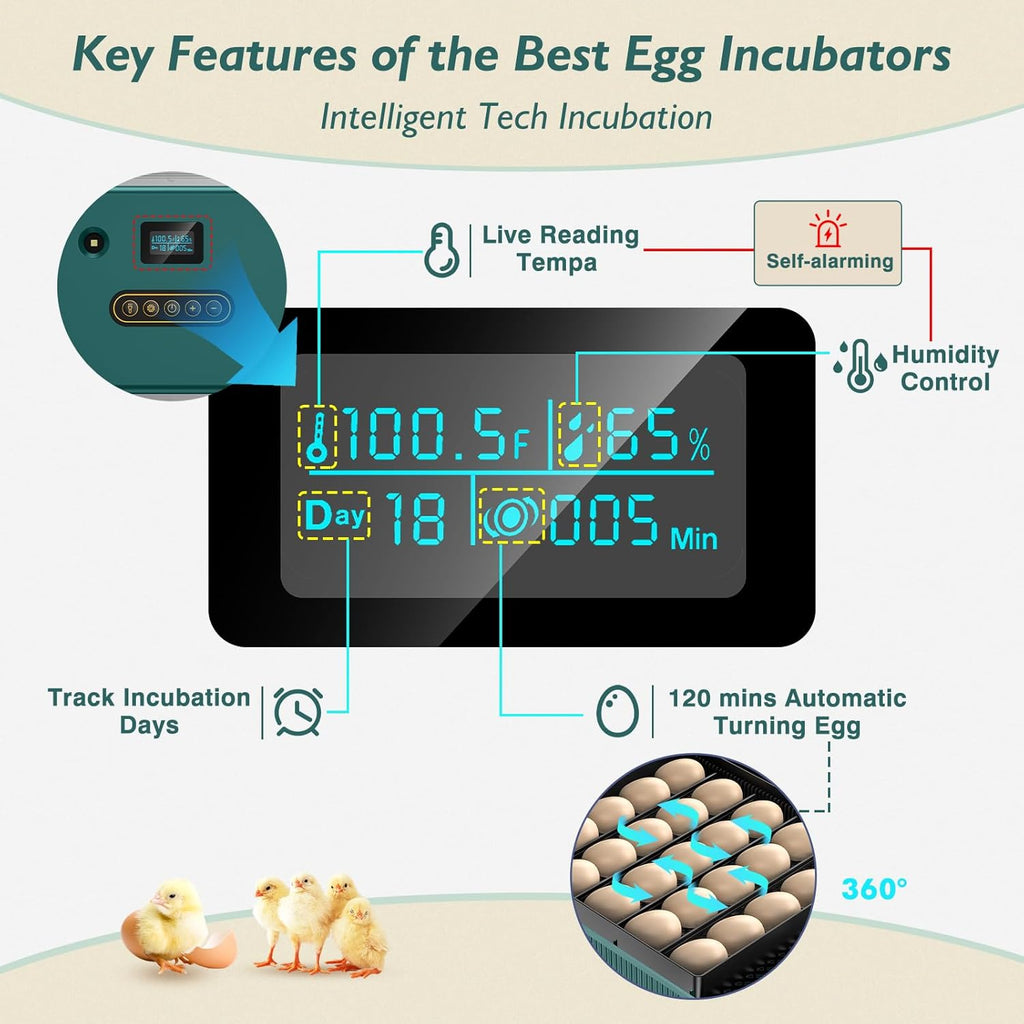 25 Egg Incubator with Automatic Turner and LED Humidity Display C4485