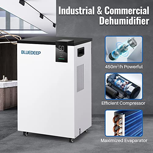 190 Pints Commercial Dehumidifier with Drain Hose and Water Reservoir A74779