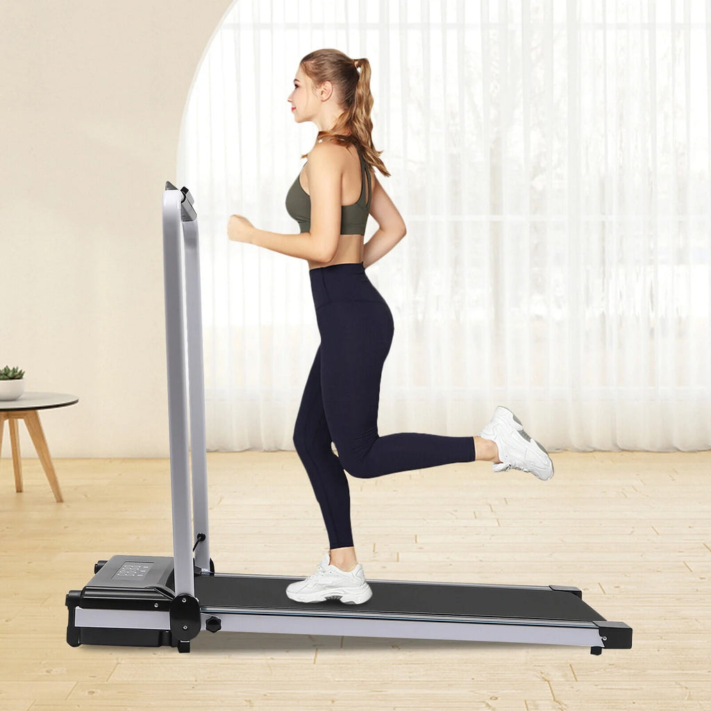 2 In 1 Electric Treadmill Walking Pad with Remote Black F26698