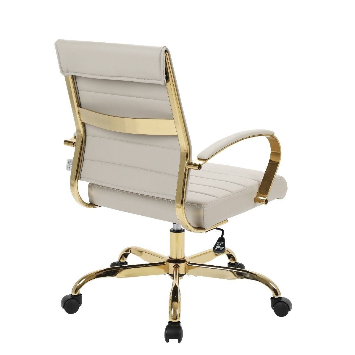 Black Leather Office Chair with Gold Frame J754411