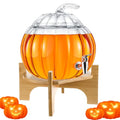 2 Gallon Glass Pumpkin Drink Dispenser with Wooden Stand Y213
