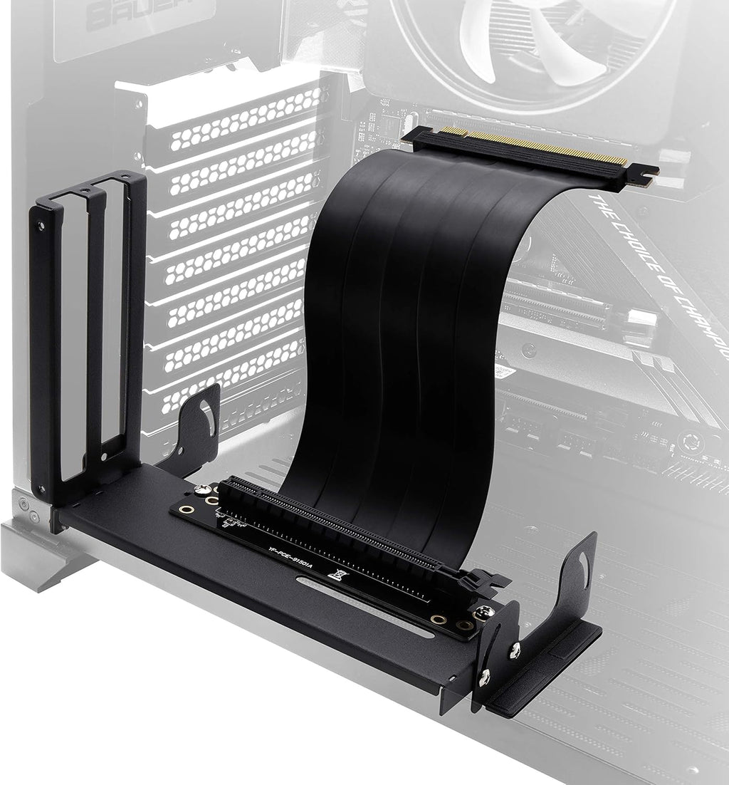 White Vertical Graphics Card Holder Bracket with PCIE3.0 Riser Cable J5542