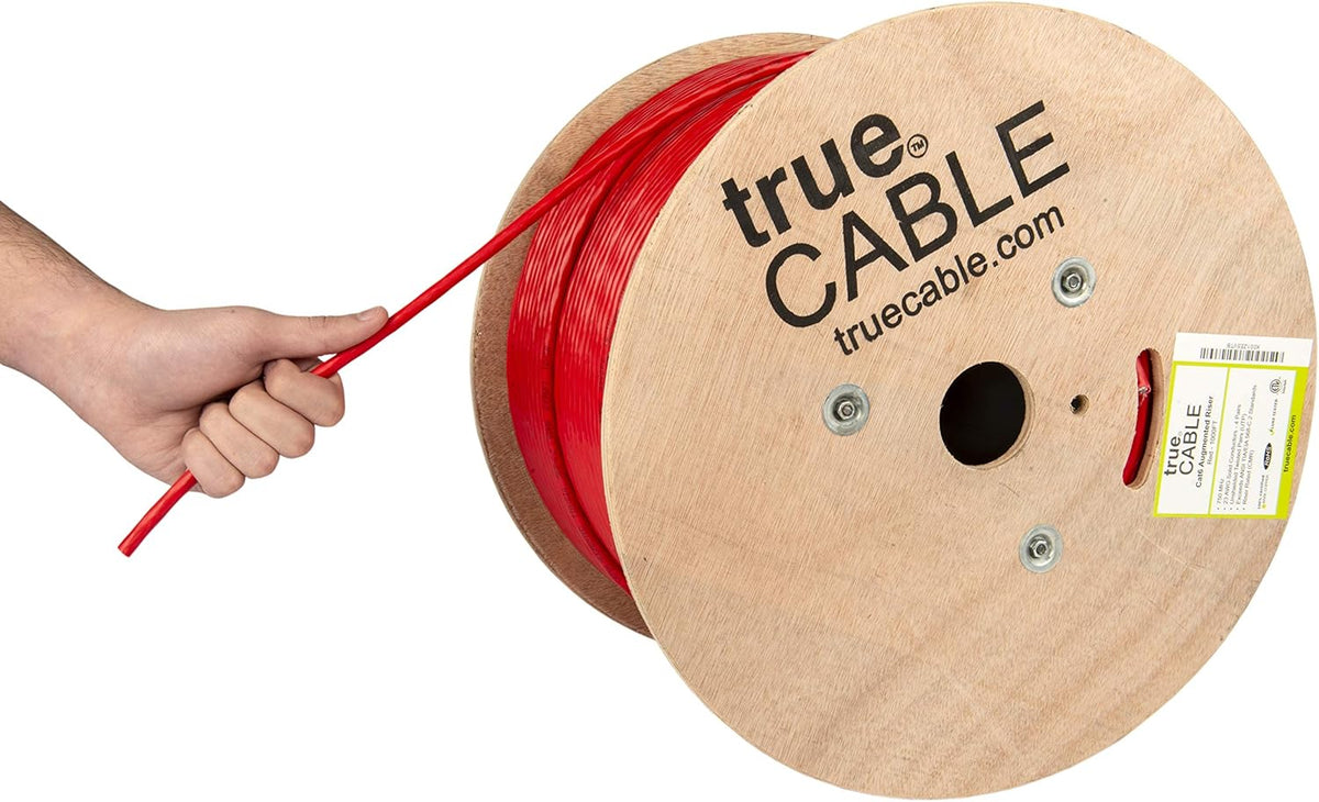 1000ft Red 23AWG 4 Pair Solid Bare Copper Bulk Ethernet Cable X23195