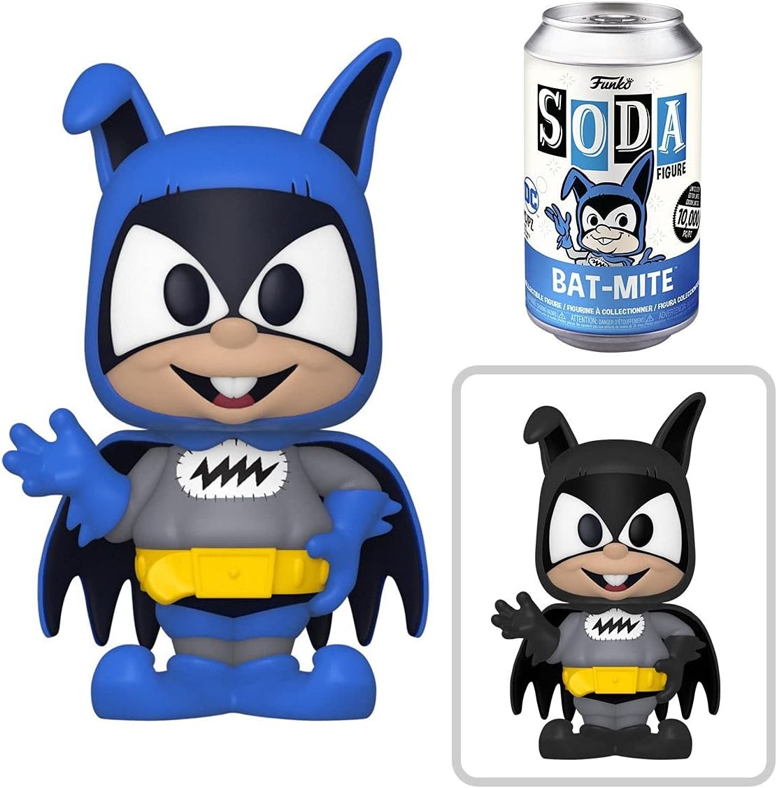 Wonder Twins Figures Zan + Jayna Soda tin Can with Bat Mite Villain & Super Friends 3 Items M942874