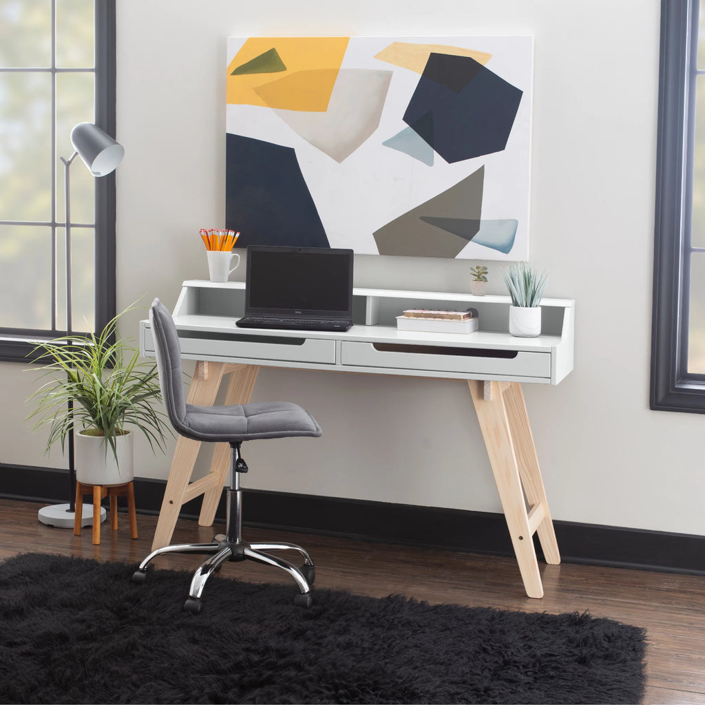 2-Drawer Desk, Natural and White Finish J597567