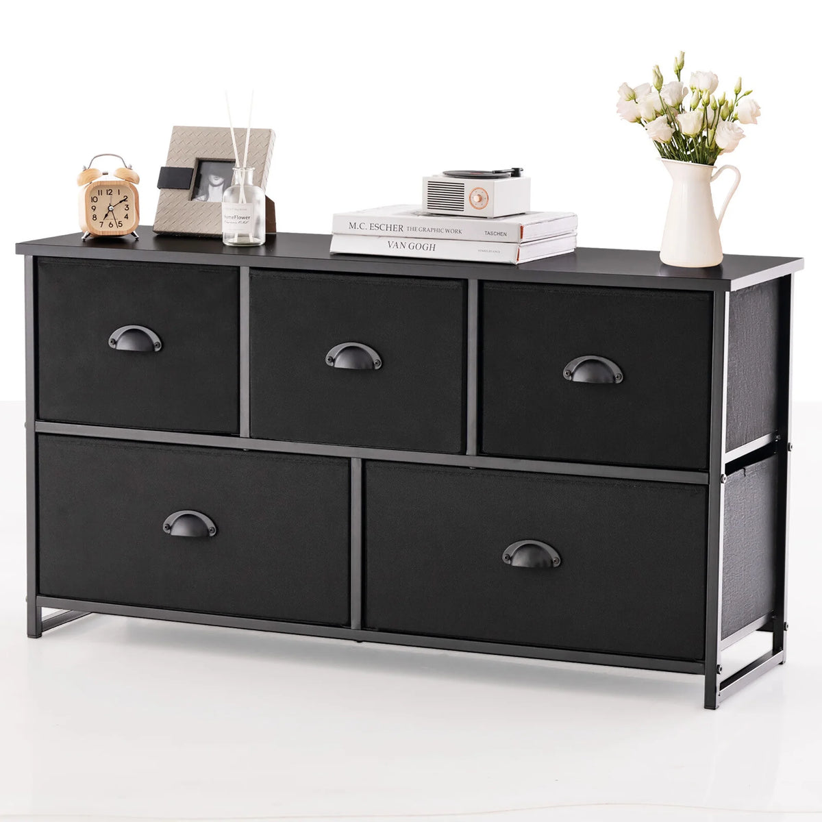 5 Drawer Dresser with Fabric Bins L75097
