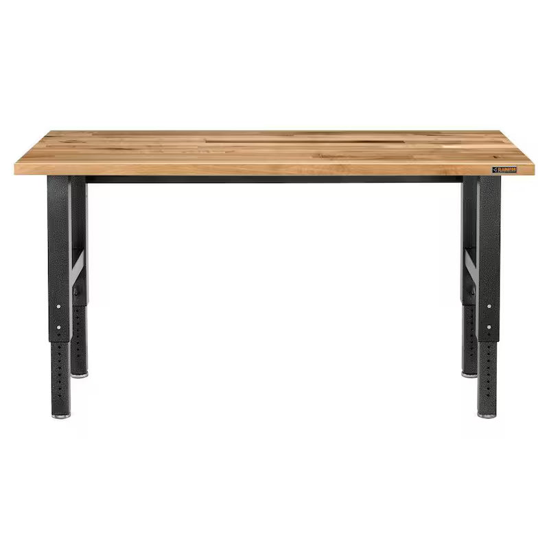 Adjustable Height Birch Top Workbench Q91418