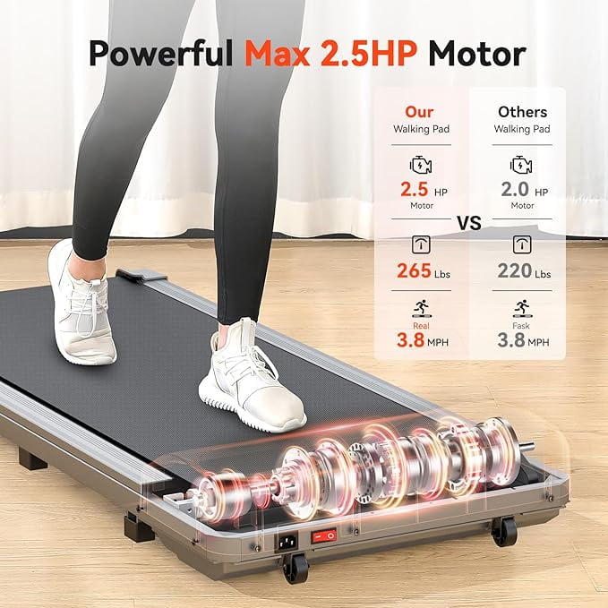Walking Pad Treadmill 265 lbs Capacity 2.5HP Y8149