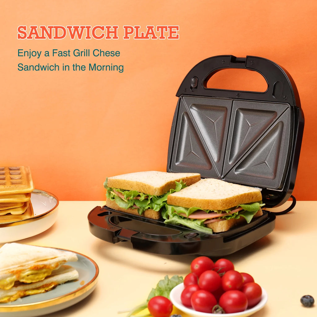 750 Watt 3 in 1 Non-Stick Sandwich Maker O2672