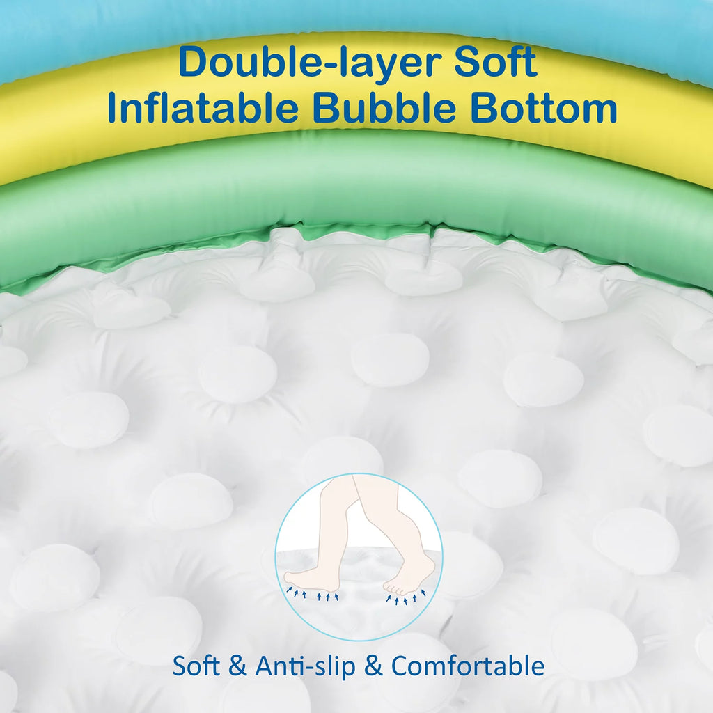 59'' x 13'' Inflatable 3 Rings Round Kiddie Pool M509