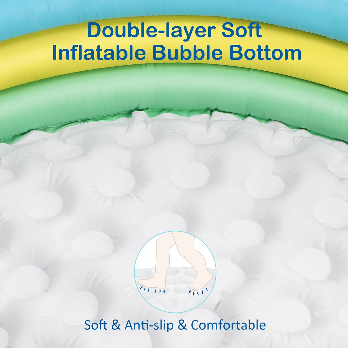 59'' x 13'' Inflatable 3 Rings Round Kiddie Pool M509