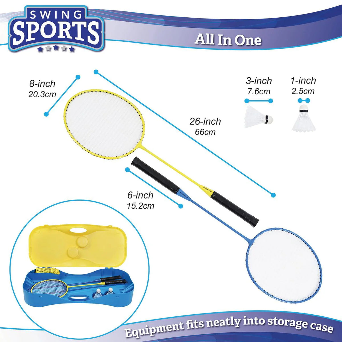 Outdoor Badminton Set with Net Rackets and Birdies K894802
