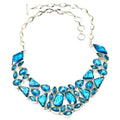 Swiss Blue Quartz 925 Silver Necklace 16-18'' E2358